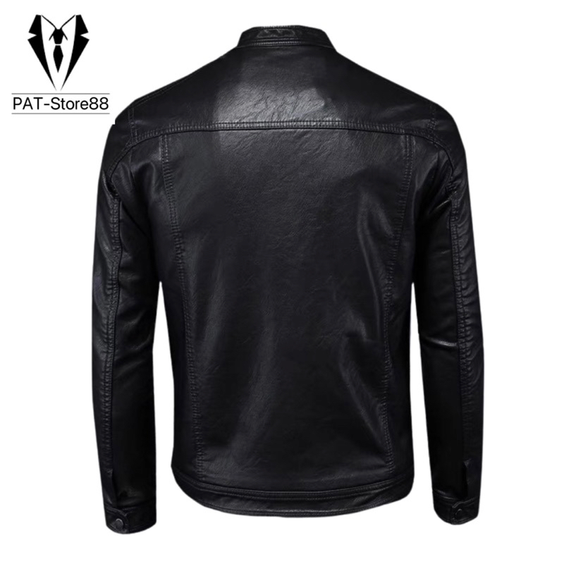 Áo Khoác Da Nam Cổ Tàu Cao Cấp Mẫu Mới Nhất Năm 2023