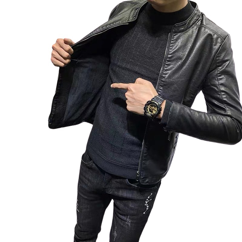 Áo Khoác Da Nam Cổ Tàu Cao Cấp Mẫu Mới Nhất Năm 2023