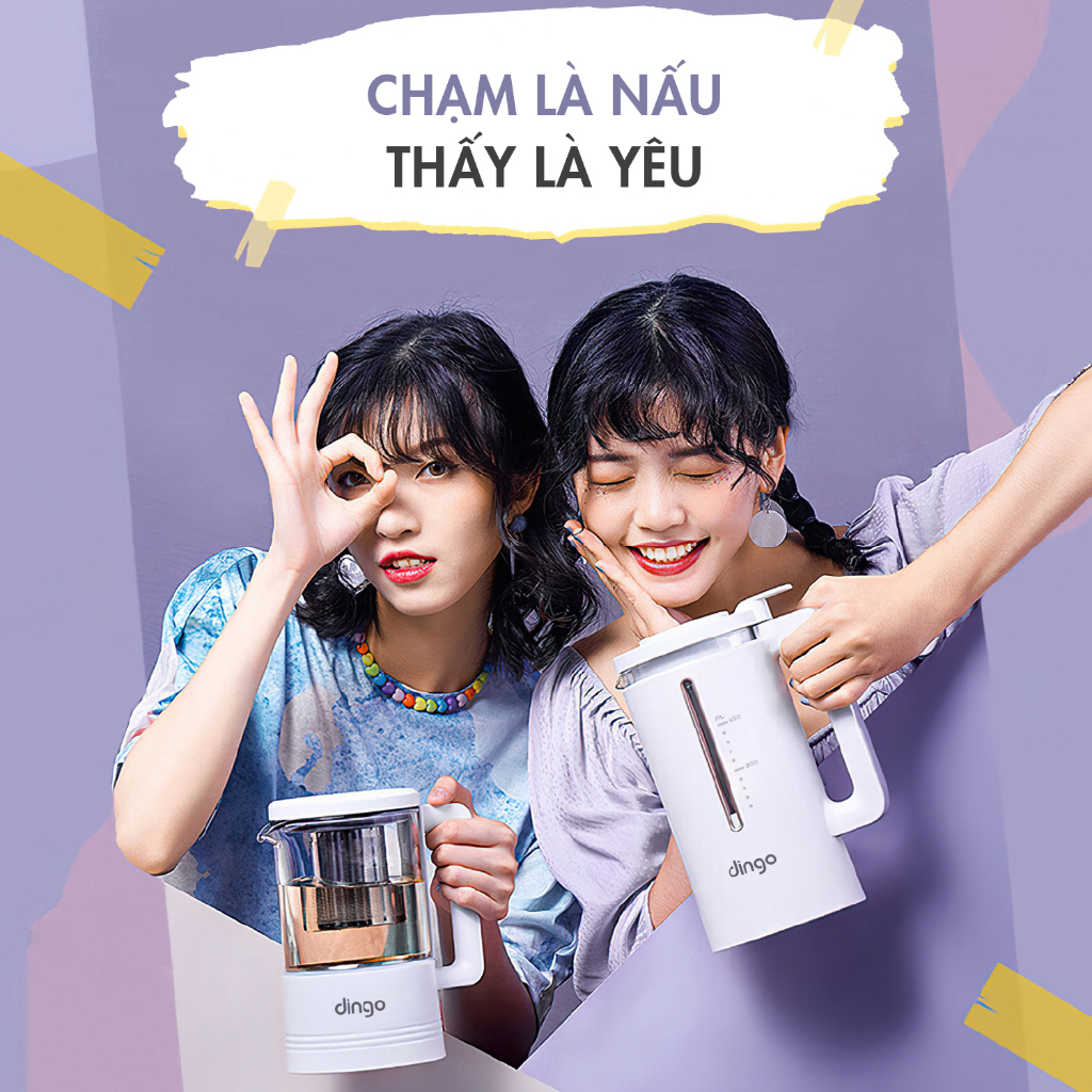 Máy làm sữa hạt mini Dingo DCB600, DCB500 - máy xay nấu đa năng Dingo bảo hành 24 tháng, lỗi 1 đổi 1 -  ATN PRO