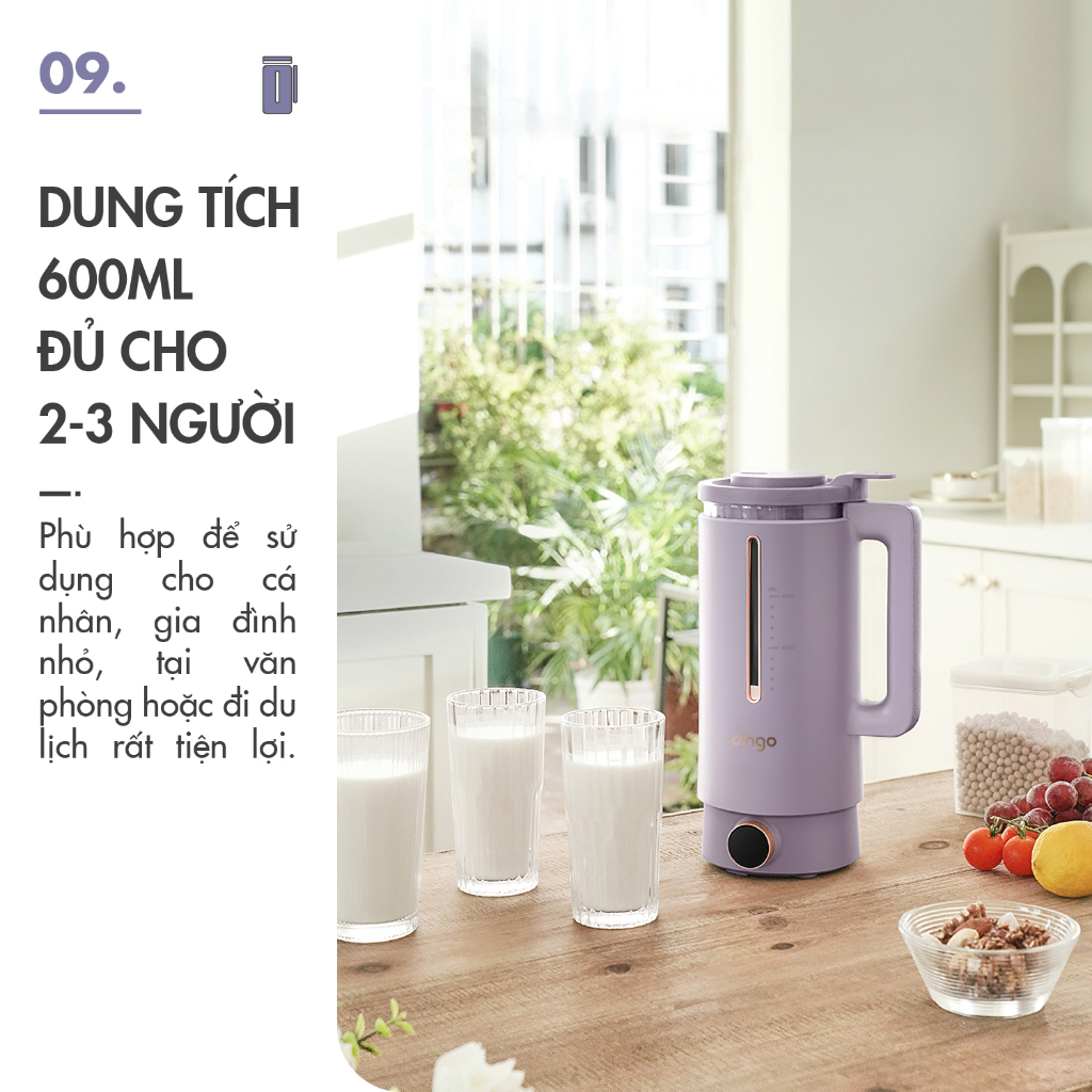 Máy làm sữa hạt mini Dingo DCB600, DCB500 - máy xay nấu đa năng Dingo bảo hành 24 tháng, lỗi 1 đổi 1 -  ATN PRO
