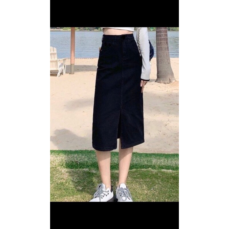 CHÂN VÁY JEASN DENIM XẺ TRƯỚC MẪU MỚI #930