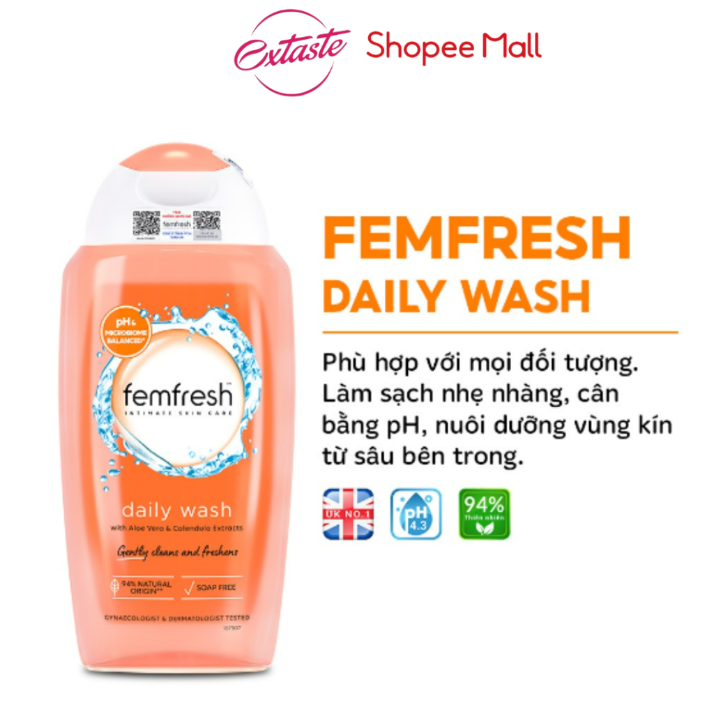 Dung dịch vệ sinh phụ nữ cao cấp hàng ngày Femfresh Daily Wash 250ml -  Extate Official Mall