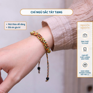 Vòng tay chỉ ngũ sắc Tây Tạng loại vặn thừng - Đã gia trì