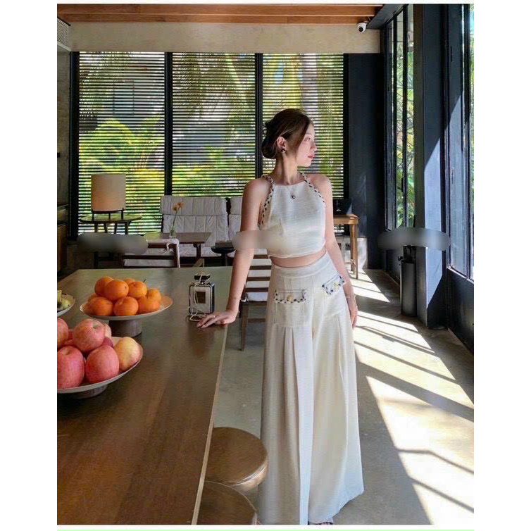 SET ÁO CROPTOP YẾM KÈM QUẦN ỐNG RỘNG