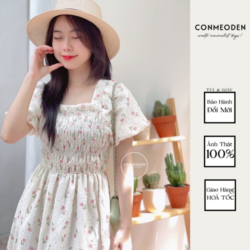 Đầm Hoa Tulip Tay Phồng CONMEODEN - LILA DRESS