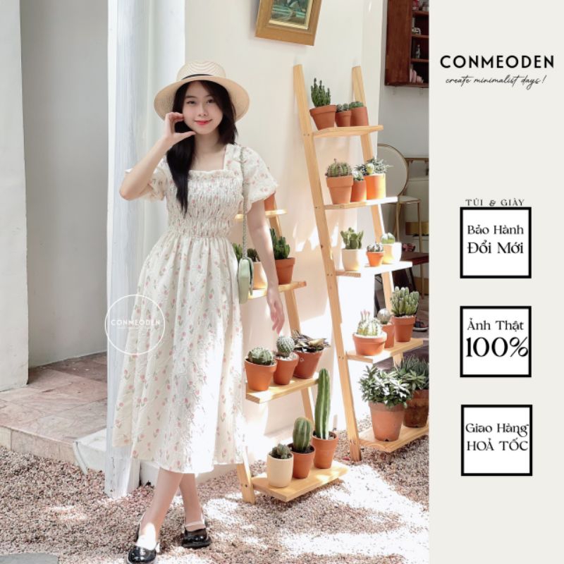 Đầm Hoa Tulip Tay Phồng CONMEODEN - LILA DRESS