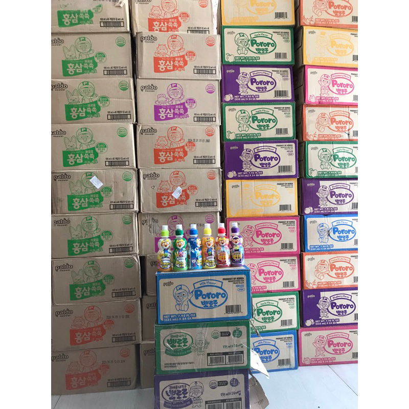 Combo 24 Chai nước Trái Cây Pororo Paldo Hàn Quốc