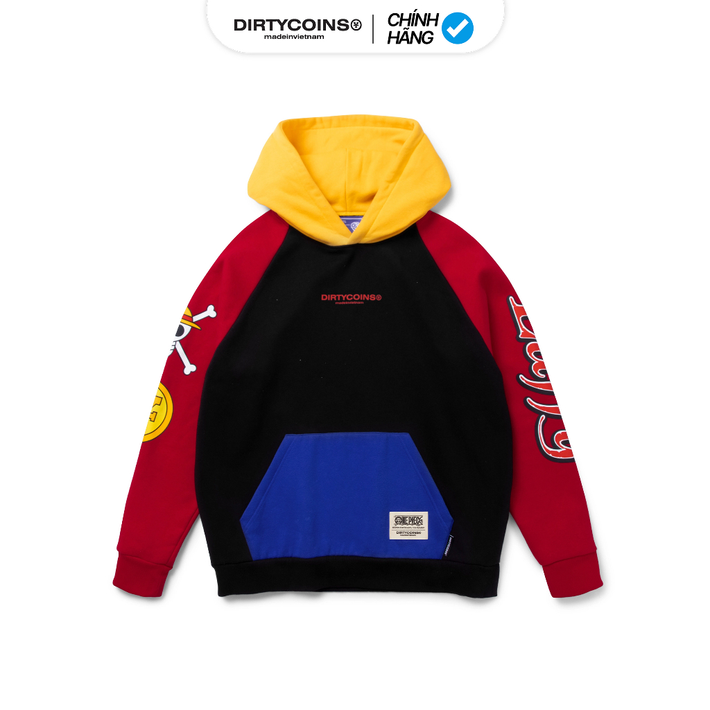 Áo Khoác DirtyCoins x One Piece Luffy Raglan Hoodie - Multicolor