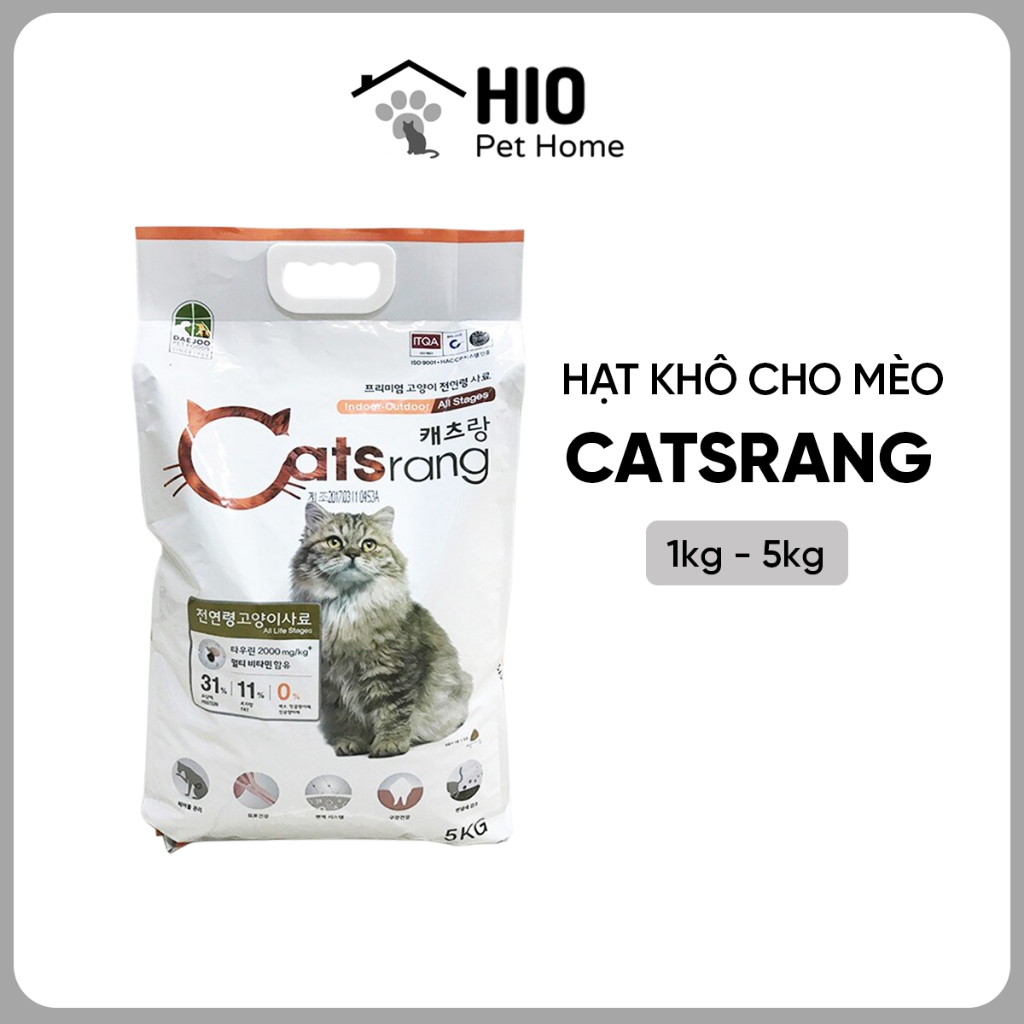 Hạt cho mèo Catsrang, Thức ăn hạt khô cho mèo Catsrang Hàn Quốc giảm búi lông dễ tiêu hóa