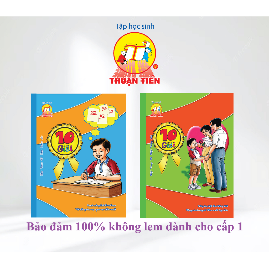 Tập 96 trang Mười Giỏi Thuận Tiến (10 quyển / lốc ) 4 ô ly vuông-100gsm