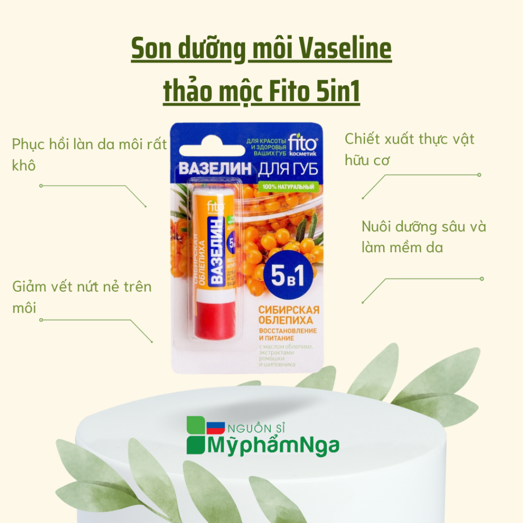 Son dưỡng môi Vaseline thảo mộc Fito 5in1