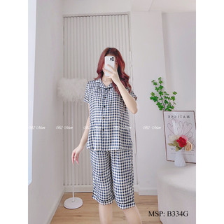 Bộ bầu mặc nhà và sau sinh chất liệu vải đũi nhật  thiết kế  áo cộc quần ngố mặc mát và thoải mái dễ chịu B334G B2 MUM