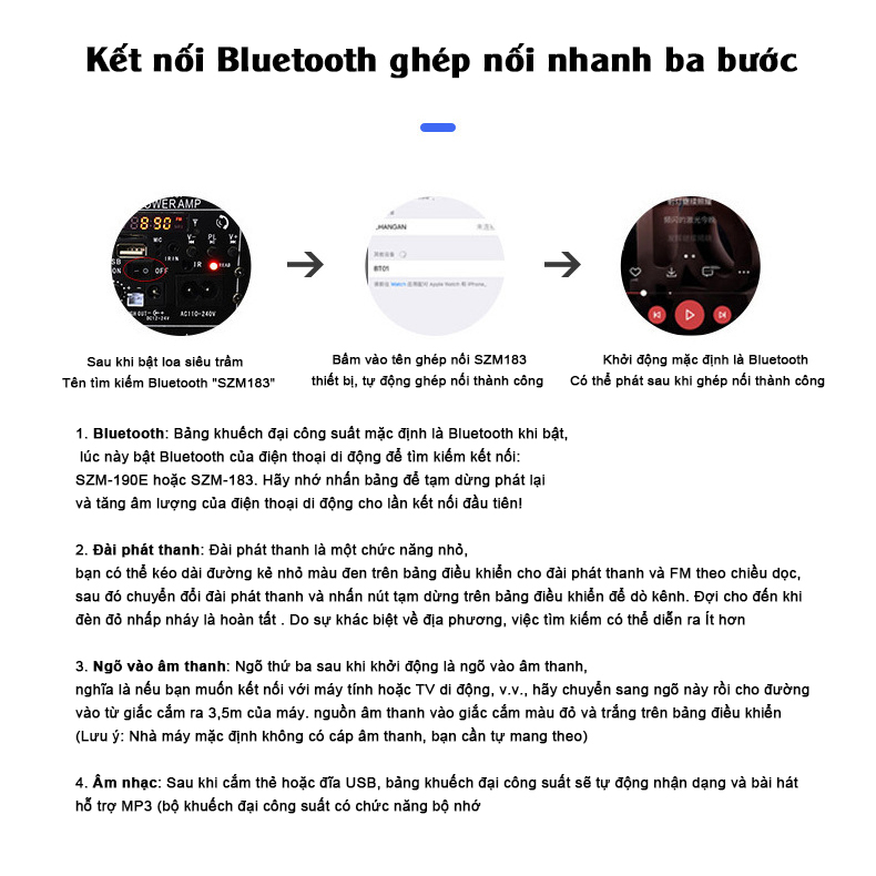 Bảng khuếch đại công suất âm thanh Bluetooth, dàn karaoke gia đình, âm thanh xe hơi loa siêu trầm micro ô tô gia đình