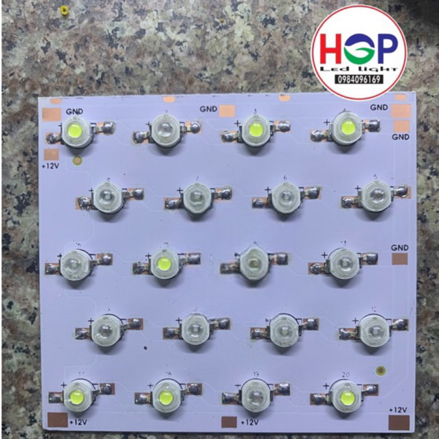Mạch led WRBG Luxeon 20w/12v led Epistar