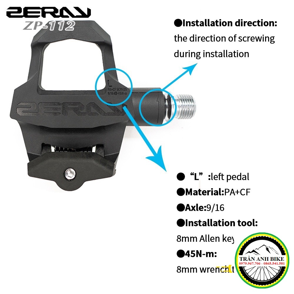 Pedan  can xe đạp ZERAY ZP-112 - Look Road