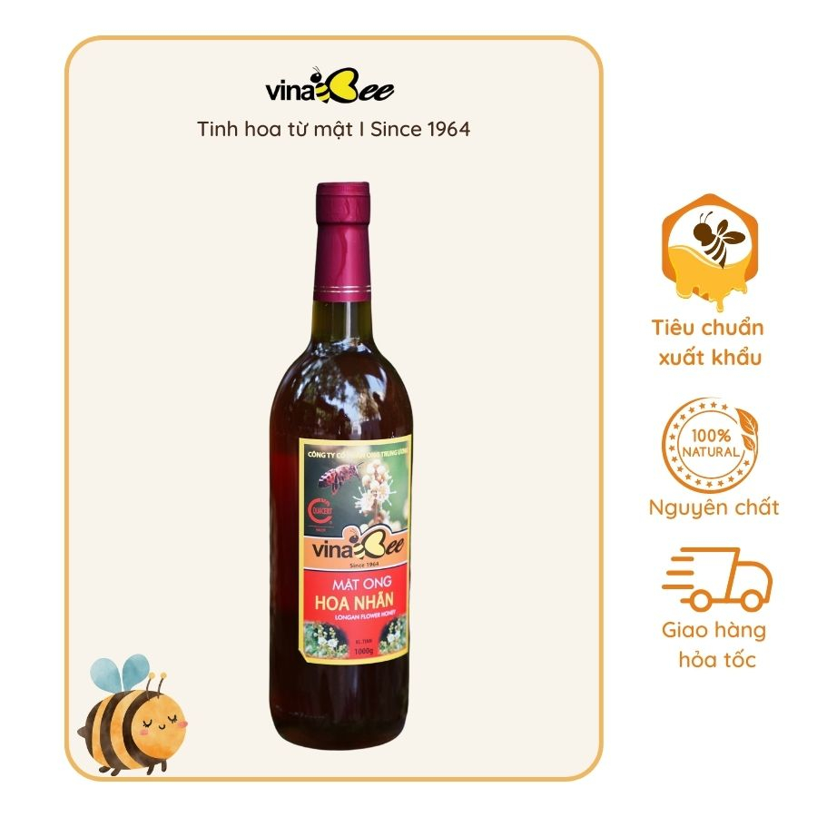 Mật ong hoa nhãn Vinabee - 1000gr, 1400g, 2800g