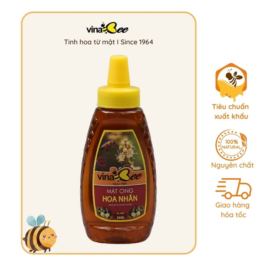 Mật ong hoa nhãn Vinabee - 260g, 450g, 500g, 530g