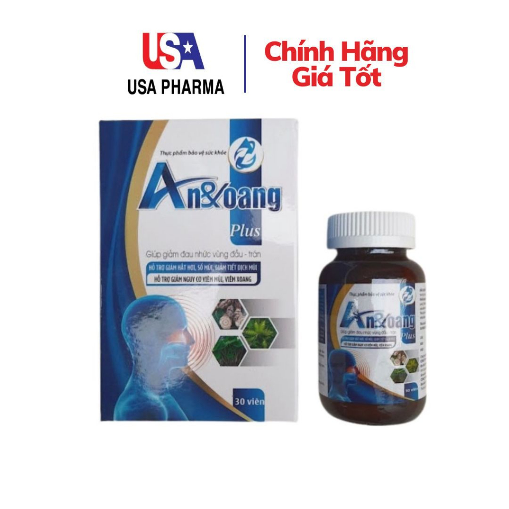 Viên uống AN XOANG PLUS Hỗ trợ cho người bị viêm xoang,viêm mũi dị ứng - Hộp 30 viên