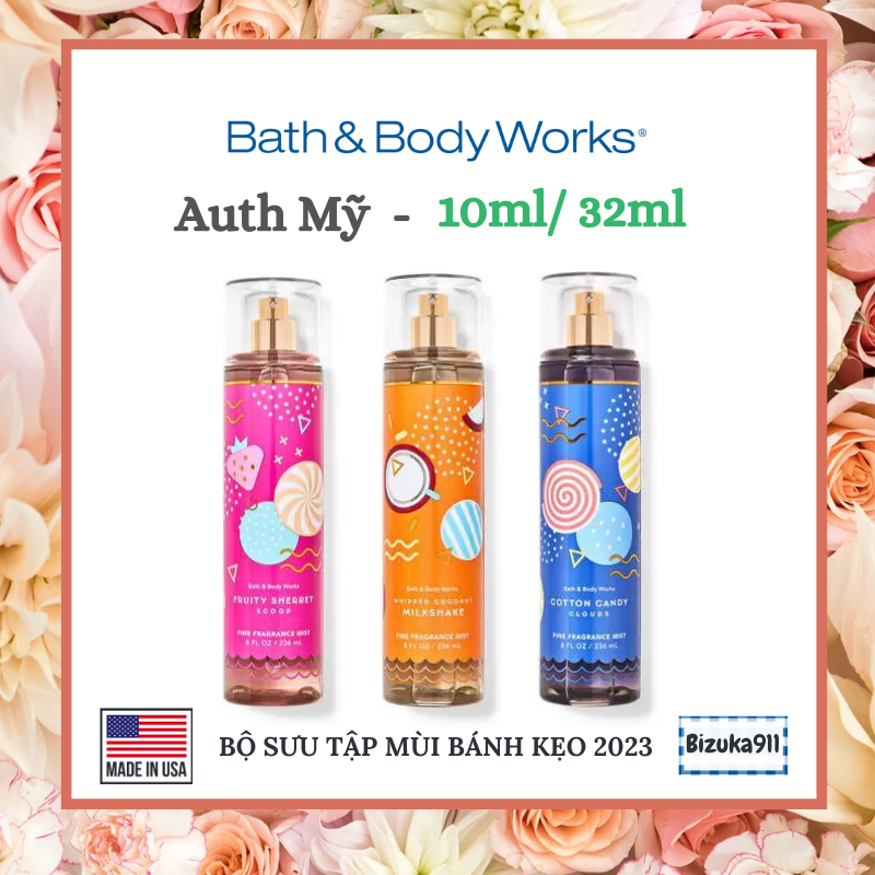 - Whipped Coconut Milkshake| Cotton Candy Clouds| Fruity Sherbet Scoop - Body mist Bath & Body Works
