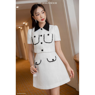 Rập giấy thiết kế, Rập set bộ nữ công sở áo cổ sen nhọn cộc tay và chân váy A lỡ, rập giấy cắt sẵn