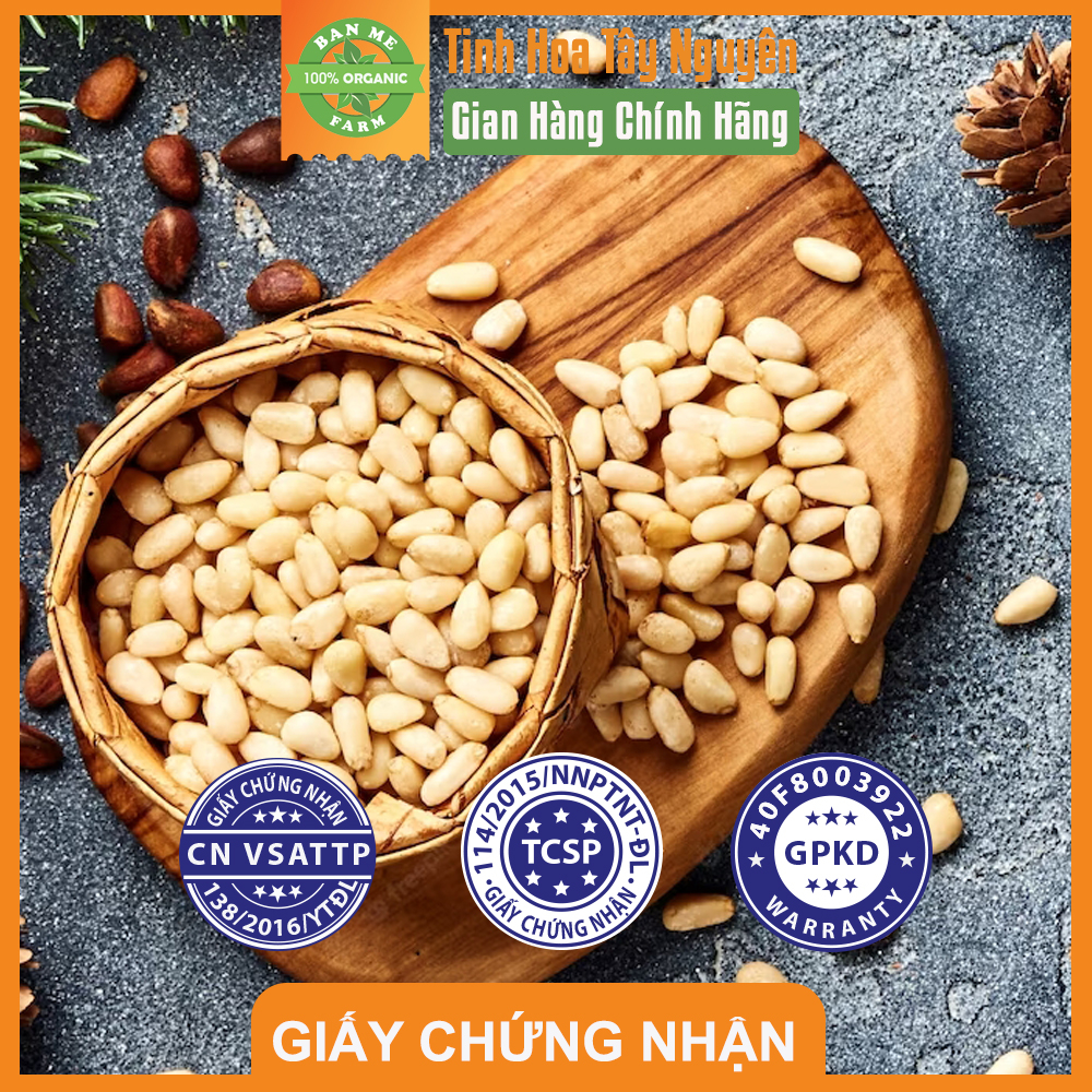 Hạt Thông Tây Nguyên Chính Hãng BANMEFARM Sấy Chín Nguyên Vị Ngon Giòn Tan, Thơm Bùi Hạt Dinh Dưỡng Healthy 250gr