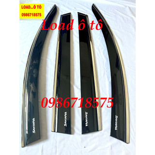 Bộ vè che mưa Xe Hyundai Santafe 2023-2019 chỉ Inox Cao Cấp, Có Sẵn Keo Dán Chuyên Dụng 3M