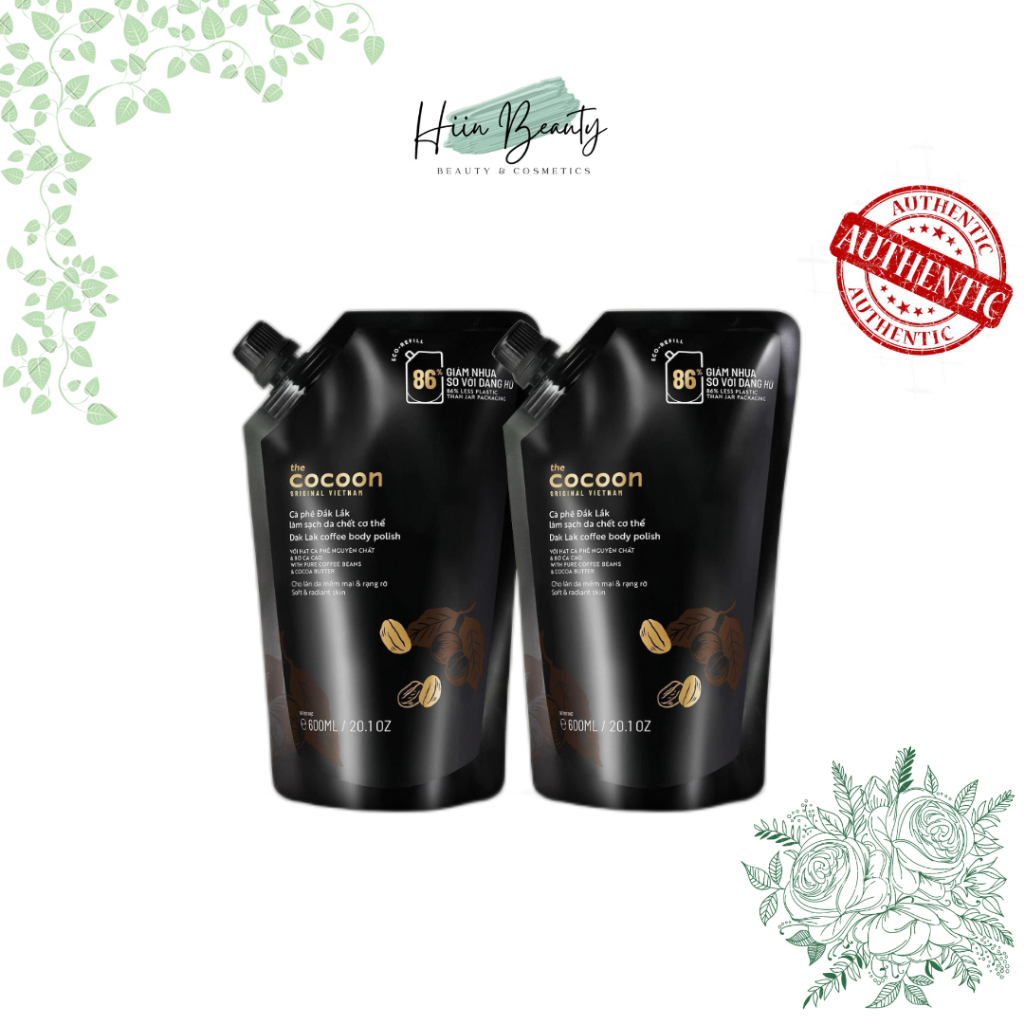 Cà phê Đắk Lắk làm sạch da chết cơ thể Cocoon 600ml - Giúp da mềm mịn và rạng rỡ