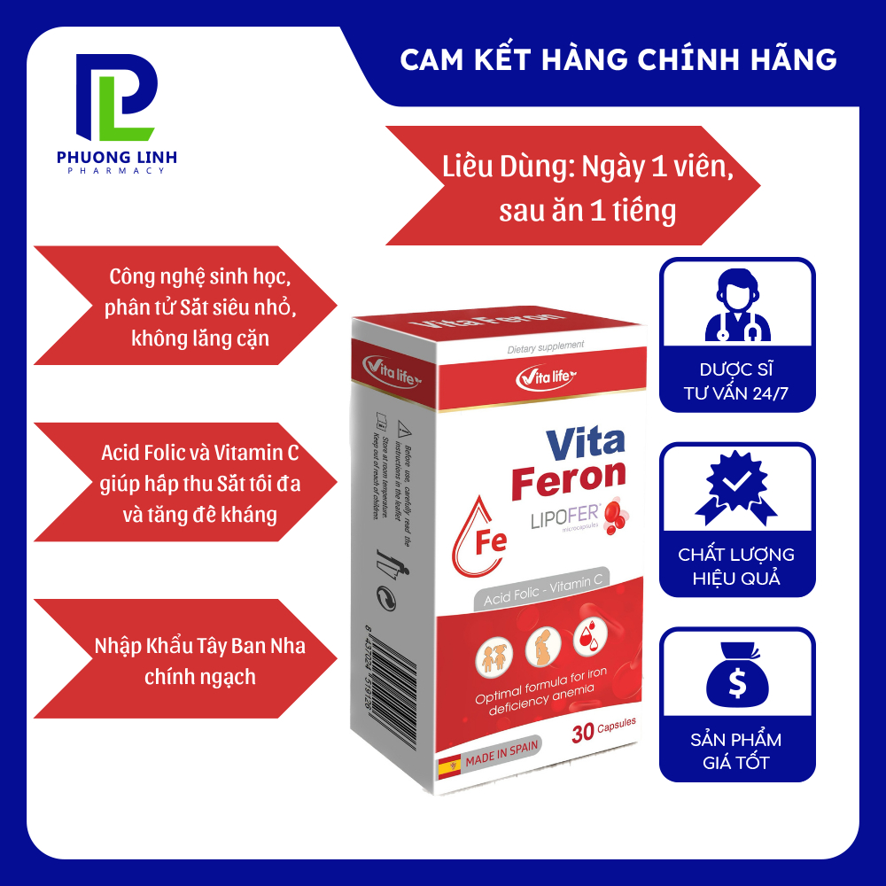 Vita Feron - Sắt Lipofer, Sắt sinh học dễ hấp thu