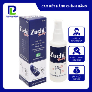 Xịt khử mùi Zuchi xịt giày dép, khử mùi hôi chân (50ml), Zuchi Xịt nách (20ml) [Che Tên]