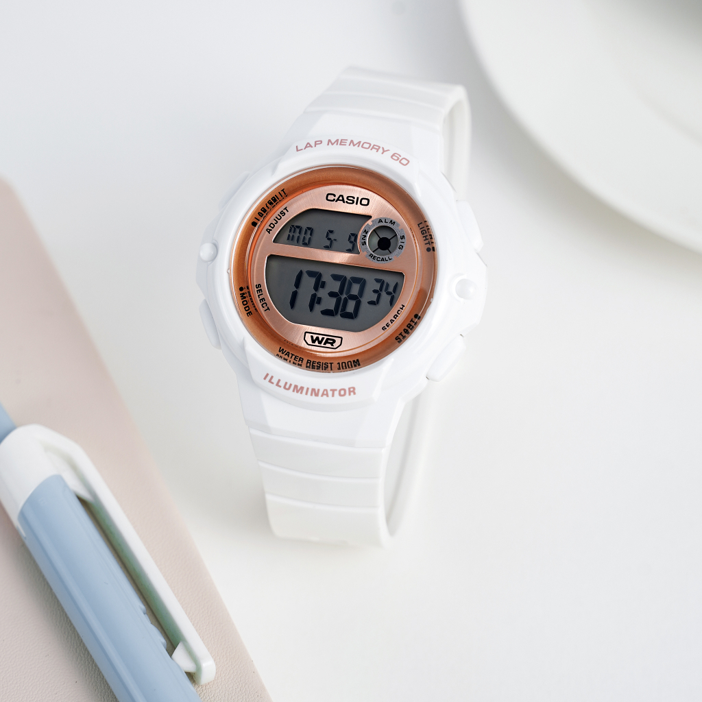 Đồng hồ Casio nữ LWS-1200H-7A2VDF dây cao su chính hãng