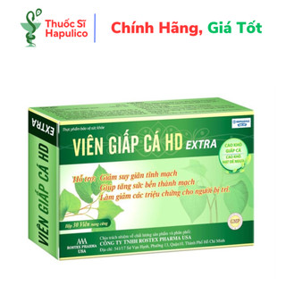  Viên Giấp Cá HDPHARMA thảo dược cao diếp cá giảm táo bón tiêu trĩ nhuận tràng - 30 viên  Viên Giấp Cá HD Extra  