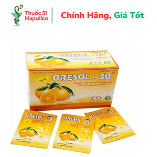  ORESOL 3B Bù Nước Và Điện Giải Hương Cam Hộp 40 Gói Phòng Ngừa Mất Nước Do Tiêu Chảy 