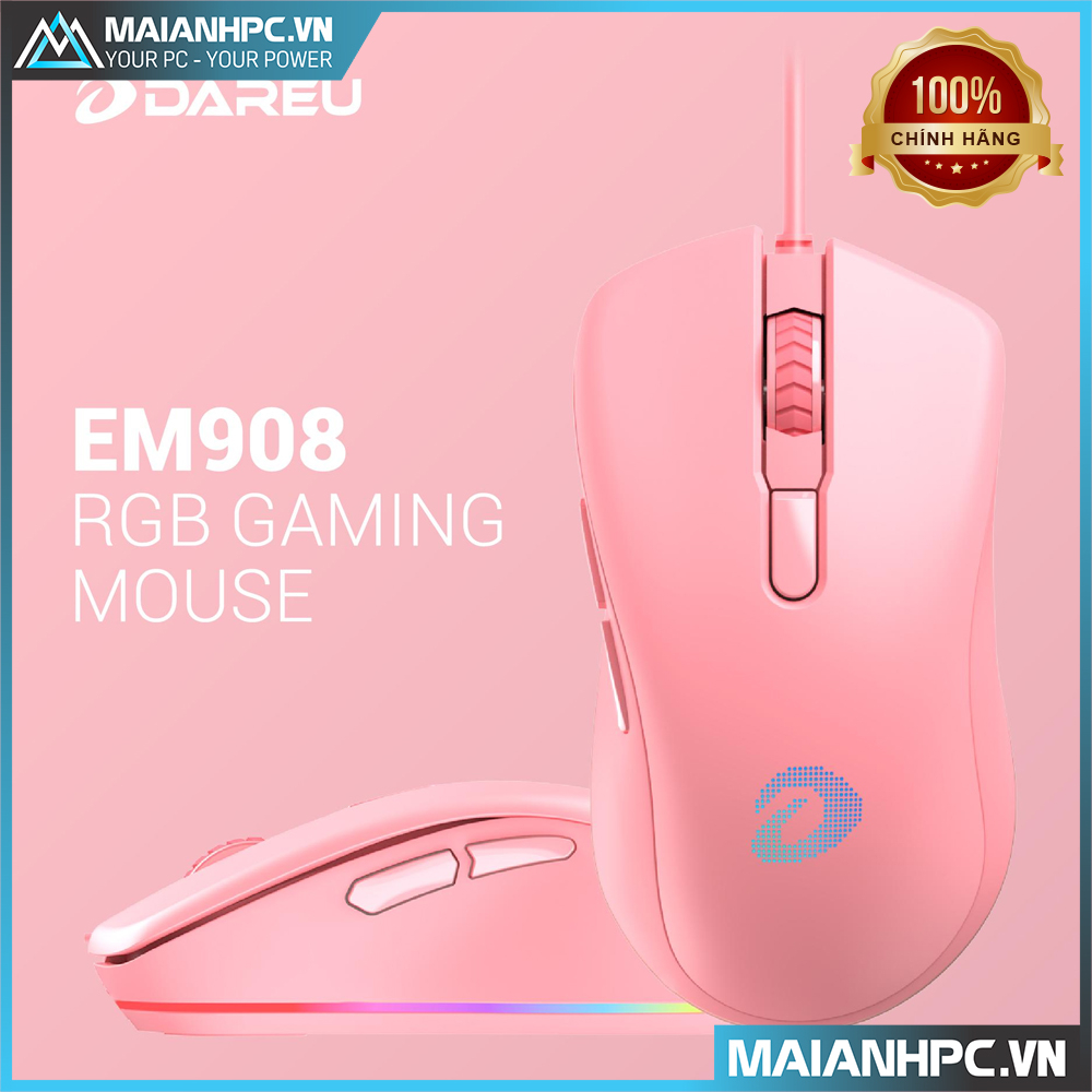 Chuột Gaming DAREU A960 BLACK  / EM908 QUEEN PINK Led RGB / HÀNG CHÍNH HÃNG