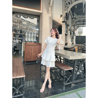 Ligam - đầm phối ren trắng mavi