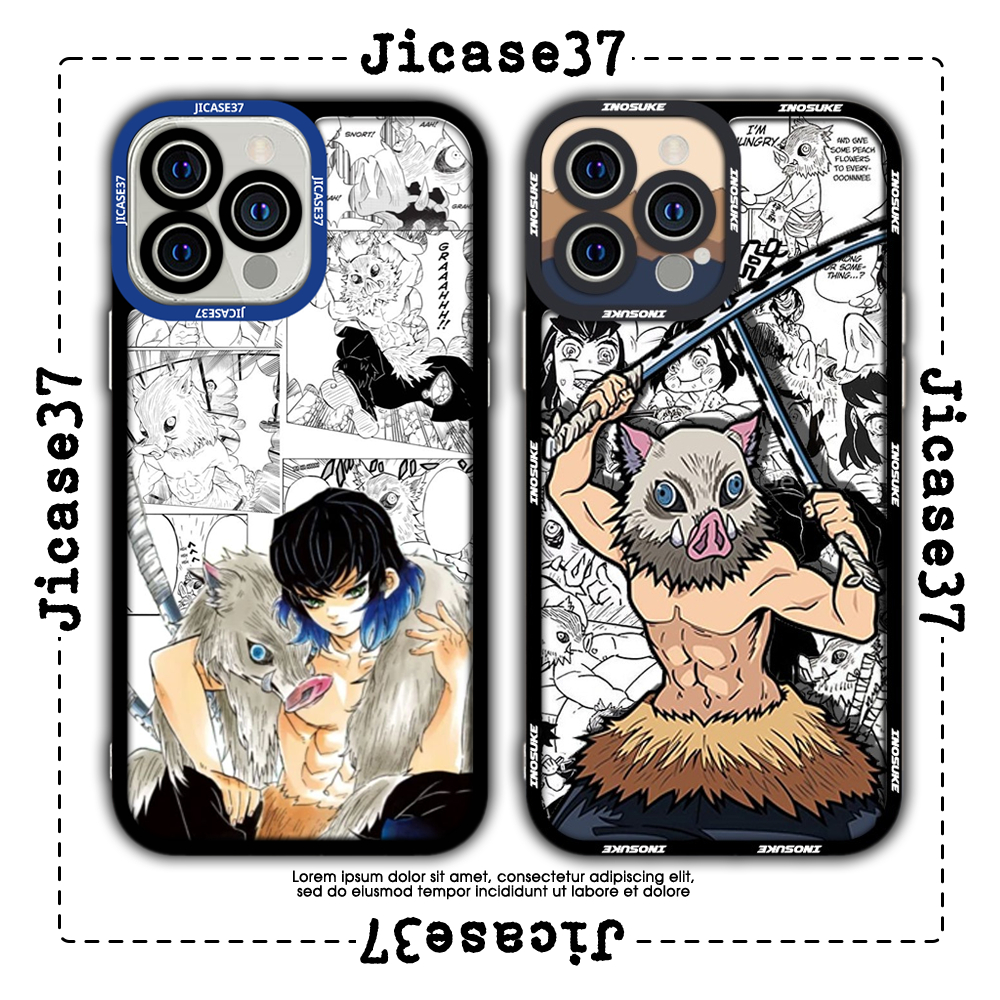 Ốp lưng iphone cạnh vuông JM Inosuke Demon slayer anime 6plus/6s/6splus/7/7plus/8/8plus/x/xs/11/12/pro/max/plus/promax