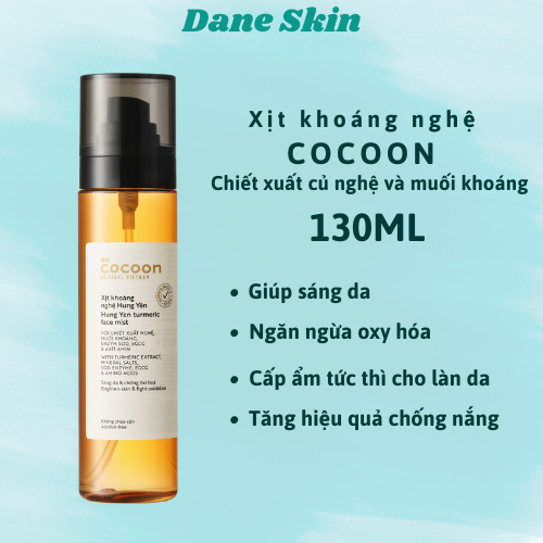 Xịt khoáng nghệ Hưng Yên Cocoon giúp sáng da và ngăn ngừa oxy hóa Cocoon 130ml | BigBuy360 - bigbuy360.vn