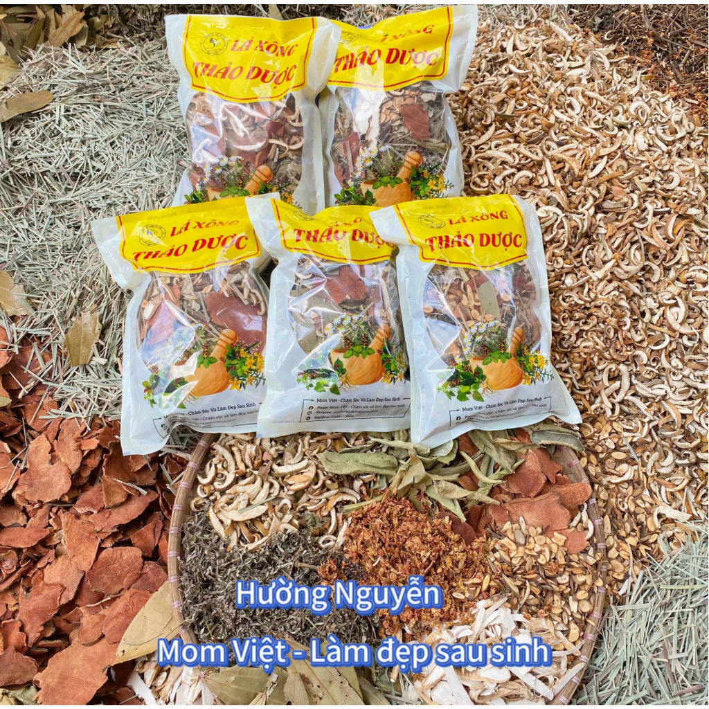 GÓI LÁ  XÔNG THẢO DƯỢC| XÔNG SẢN PHỤ MOM VIỆT (GÓI LỚN 3 LẦN XÔNG) | Lá xông cơ thể shop Mom Việt