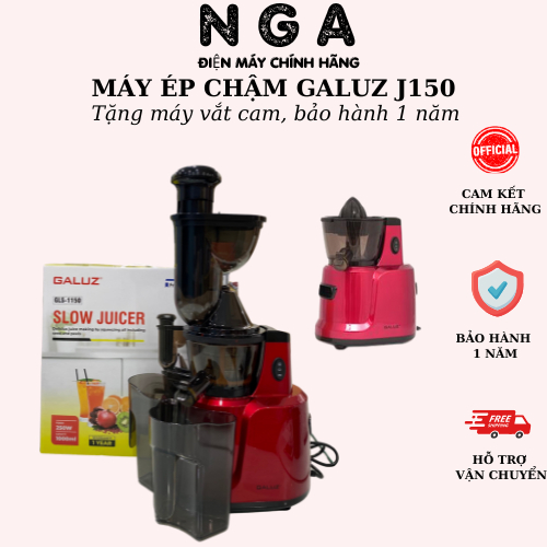 Máy ép chậm Galuz J150, máy ép to, ép chậm, tặng máy vắt cam, bảo hành 12 tháng