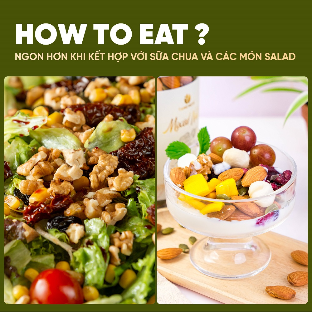 Hạt dinh dưỡng mix 5 loại TANU NUTS hũ 350g, hạt ngũ cốc dinh dưỡng cho bà bầu, ăn kiêng, giảm cân