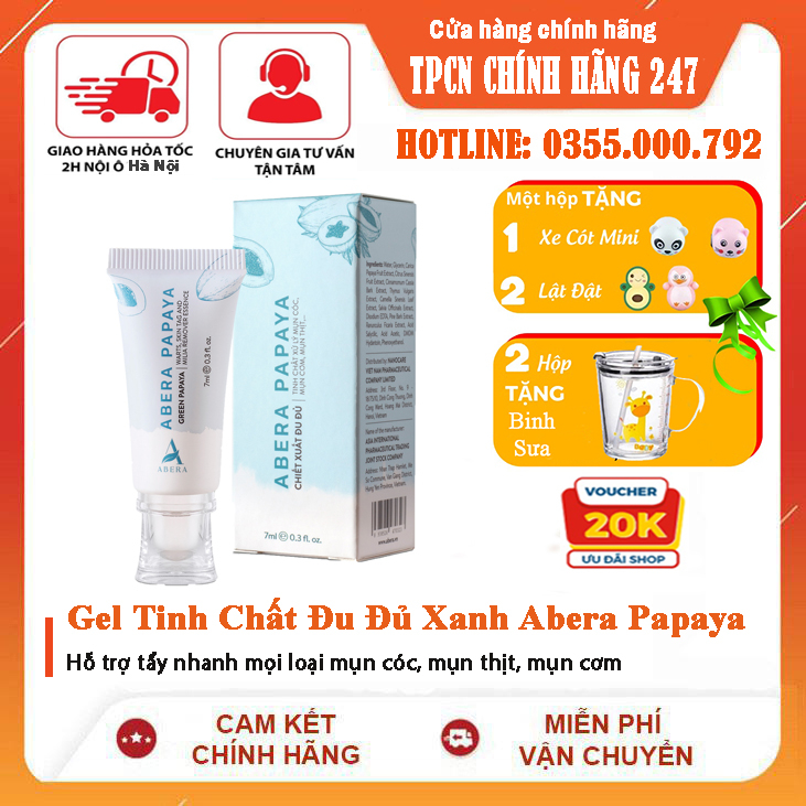 Tinh chất đu đủ xử lý mụn cóc mụn cơm tại nhà Abera Papaya Không gây đau rát dùng cho mọi loại da tẩy mụn cóc nhanh