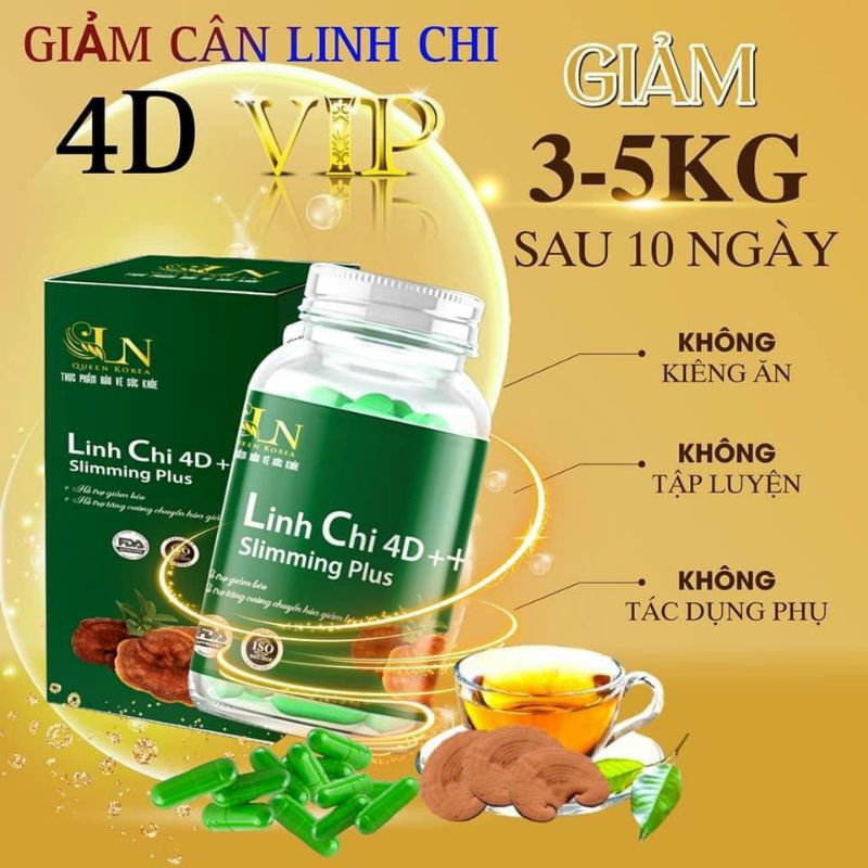 (Giảm Cân Đỉnh Ở Đây) Linh Chi 4D Giảm Cân 30Viên Dành Cho Cơ Địa Lờn Giảm 5 - 15Kg Sau 1 Liệu Trình