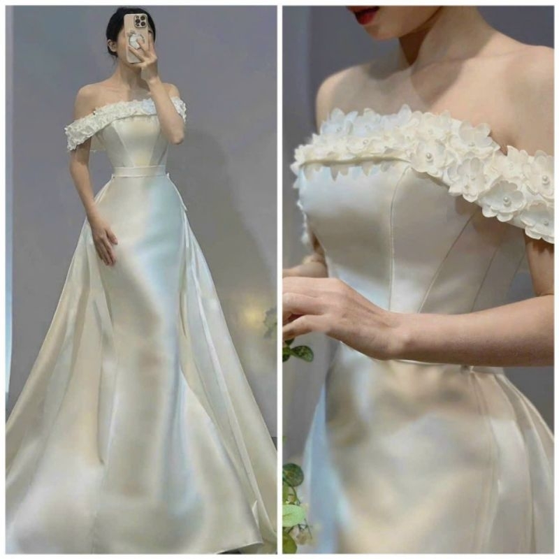 ĐẦM DẠ HỘI BODY ĐUÔI CÁ TÙNG XOÈ RỜI ĐÍNH BÔNG 3D-HN TẶNG KÈM HOA TAI THỜI TRANG