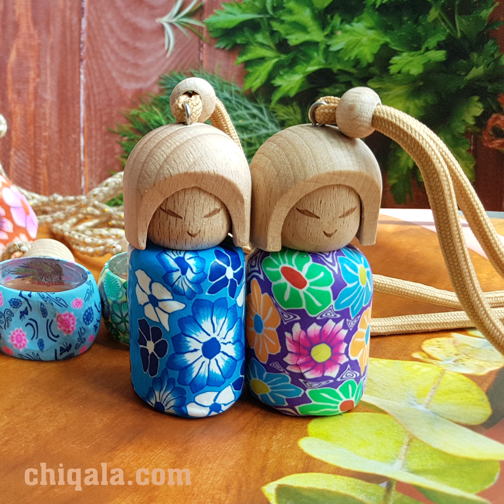 Tinh dầu treo xe để bàn siêu cute CHIQALA 08 ml | Thiên nhiên nguyên chất 100% | Kiểm định quốc tế | Chai trụ tròn