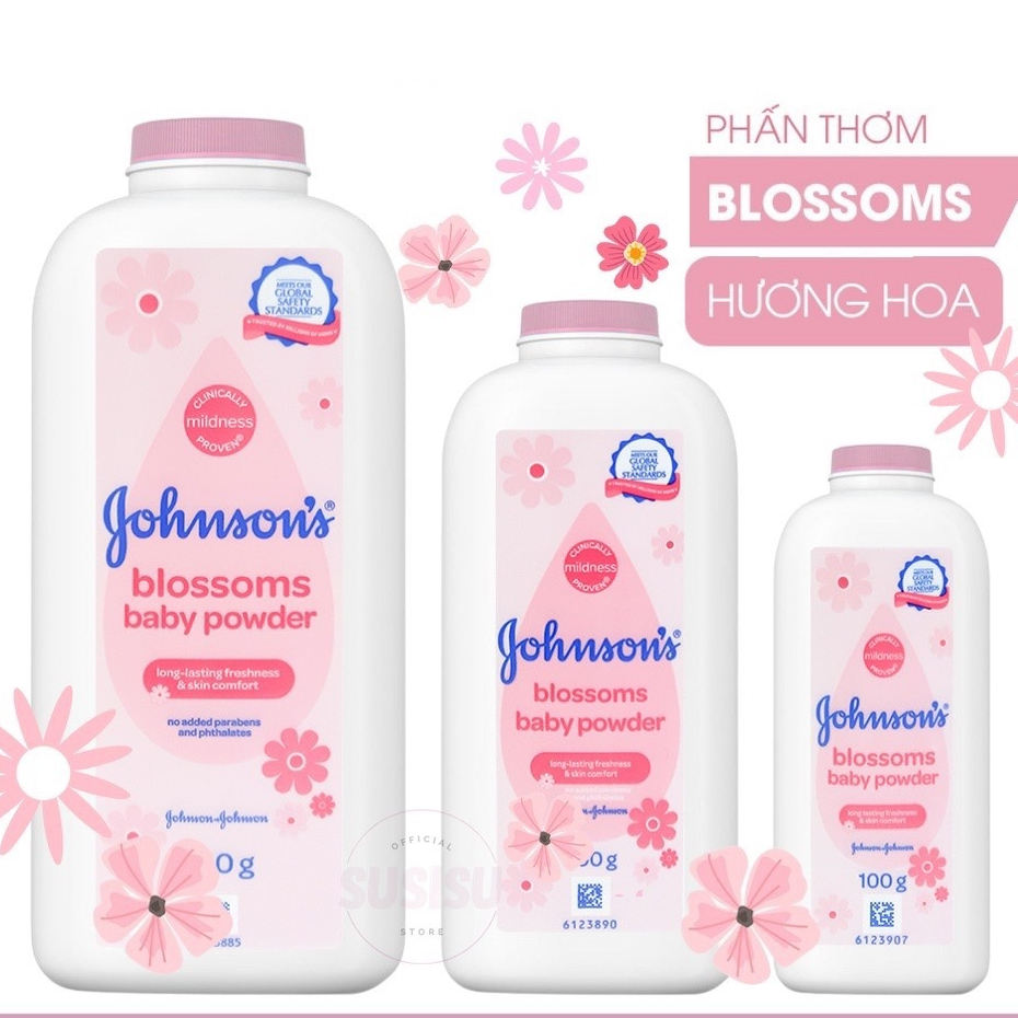 Phấn Rôm Johnson's Baby Hương Hoa Blossom Baby Powder (100g/180g), Phấn Thơm Cho Bé