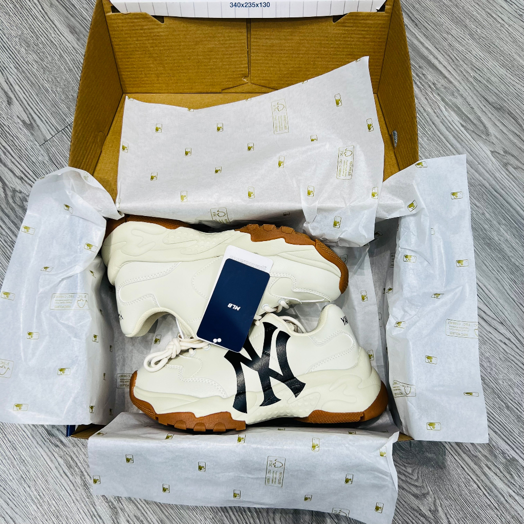 Giày Tăng Chiều Cao MLB Ny Đế Nâu Chất Lượng Cao - Tặng Tất