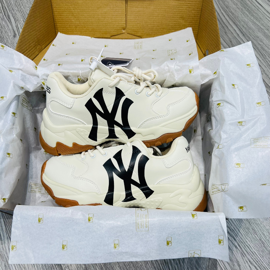 Giày Tăng Chiều Cao MLB Ny Đế Nâu Chất Lượng Cao - Tặng Tất