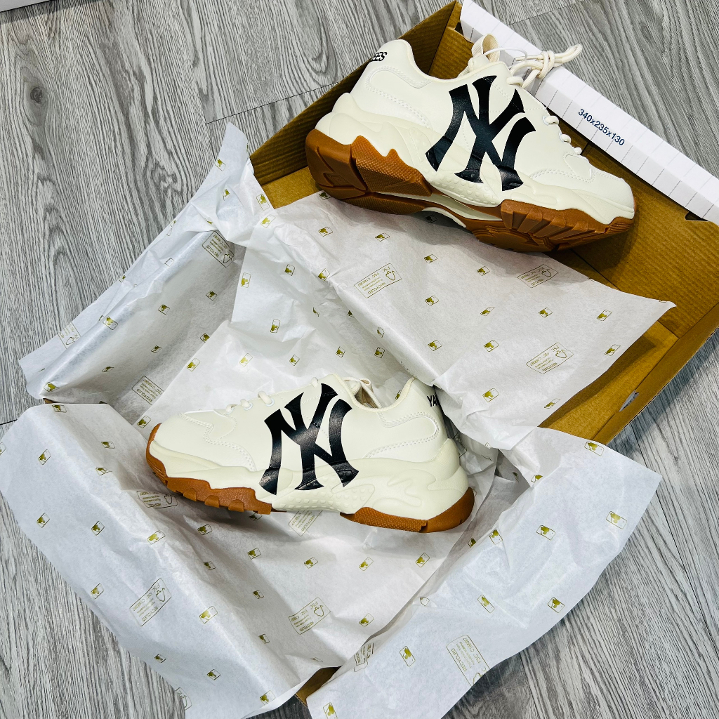 Giày Tăng Chiều Cao MLB Ny Đế Nâu Chất Lượng Cao - Tặng Tất