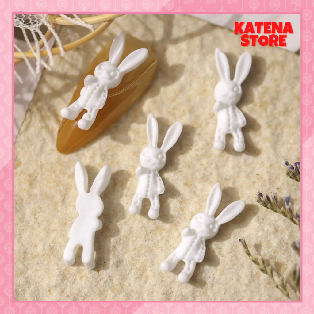 SET 2 CÁI  - Charm nail hình Nơ, Thỏ trang trí móng tay cực xinh