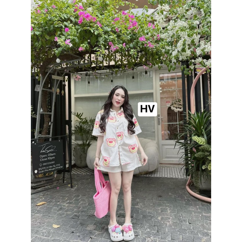 Sét bộ nữ cộc tay chất liệu jean quảng châu