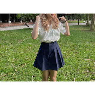 Chân váy kaki xếp ly